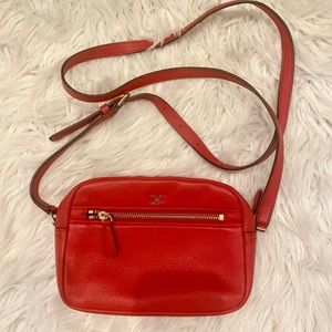 Diane von Furstenberg DVF Red Milo Zip Mini Leather Crossbody bag Vintage